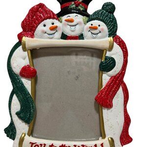 Fitz & Floyd Snowman Christmas Picture Frame 5X7 Photos DOES NOT PLAY MUSIC